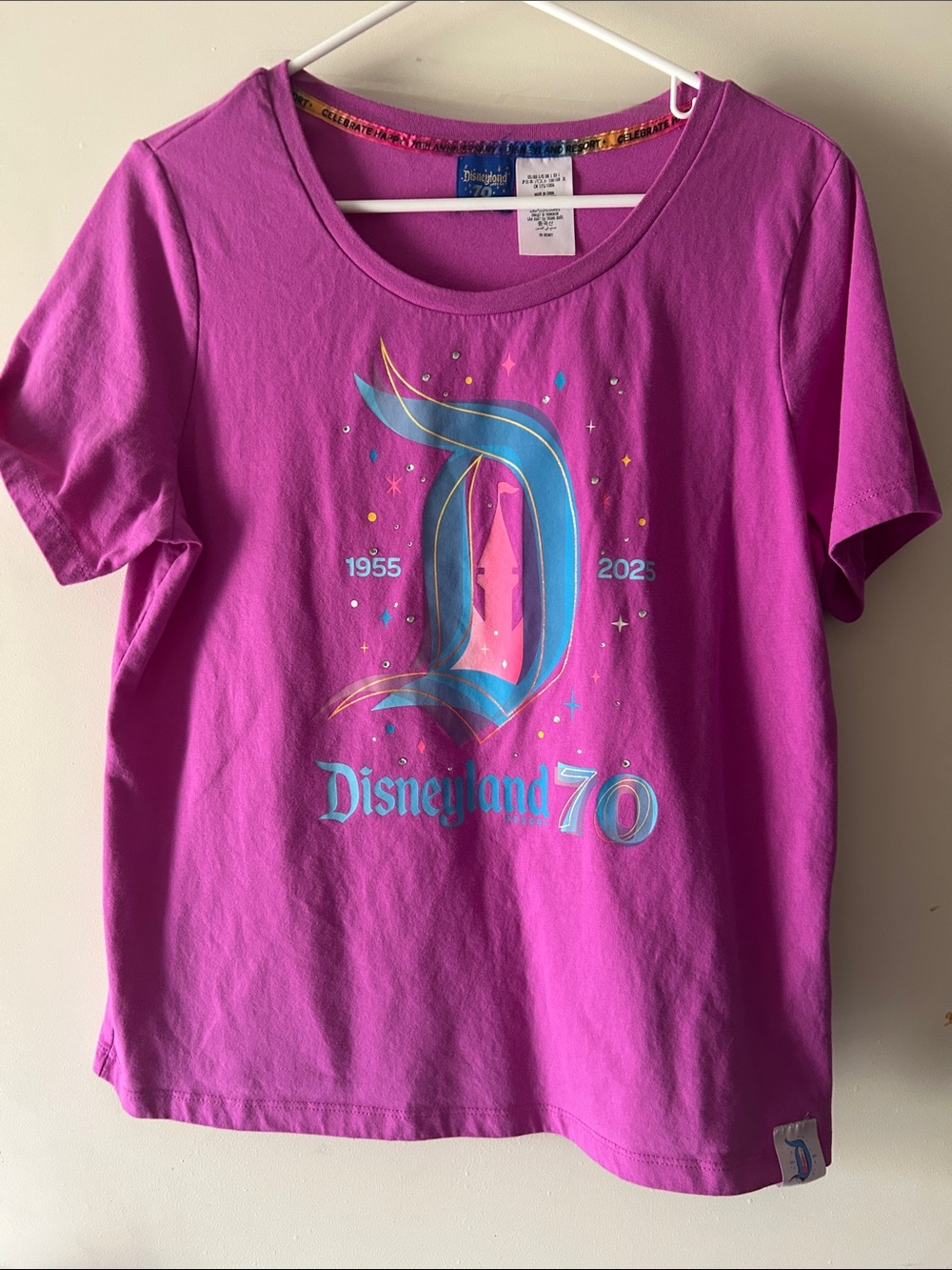Disneyland Magenta Short Sleeve 70th Anniversary Tee